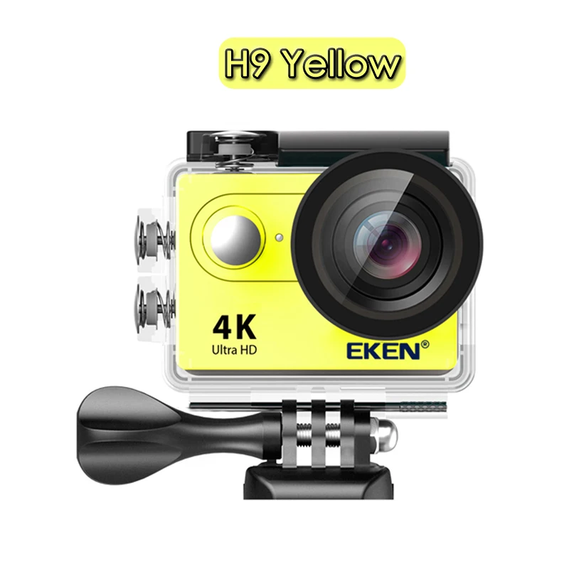 H9 Yellow Оригинальная Экшн-камера eken H9/H9R Ultra HD 4 K/30fps, WiFi, 2,0 дюйма, 170D, водонепроницаемая, для подводной съемки, на шлем, Vedio go Sport pro Came - Цвет: H9 Yellow