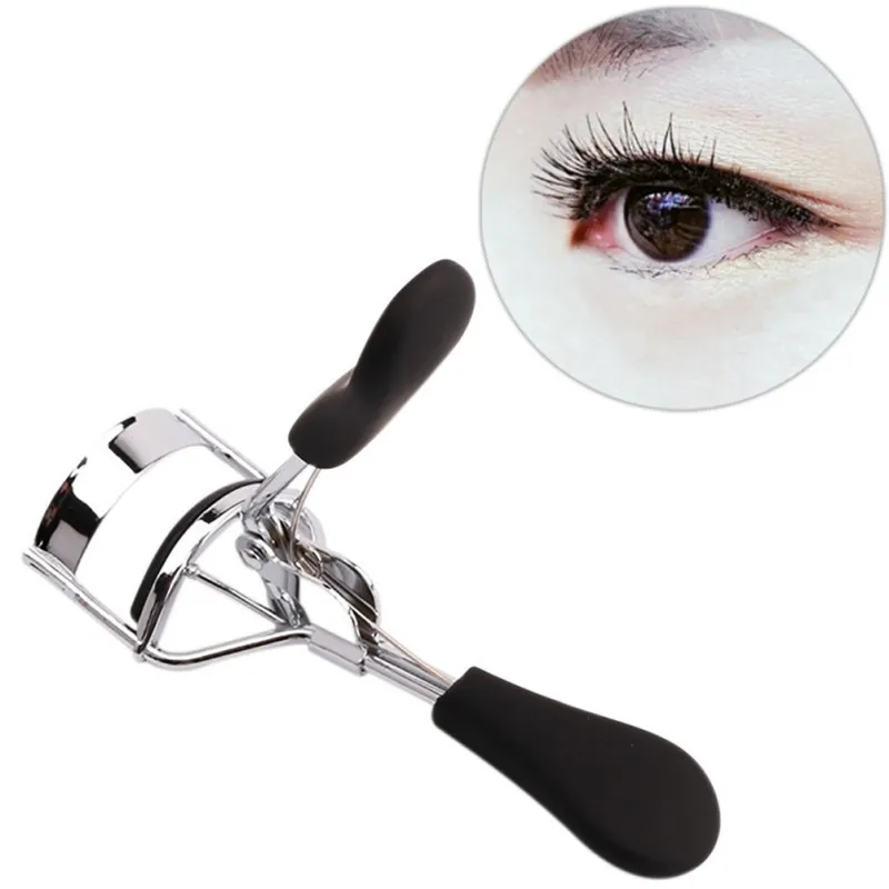 Лидер продаж 1 шт. профессиональные серебряные щипцы для завивки ресниц с черной