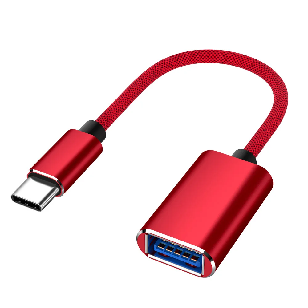 Красный Type C-USB 3,0 OTG USB кабель C Штекерный к USB3.0 Женский конвертер USB-C Кабель-адаптер для синхронизации данных для samsung Xiaomi huawei P30 - Цвет: Красный