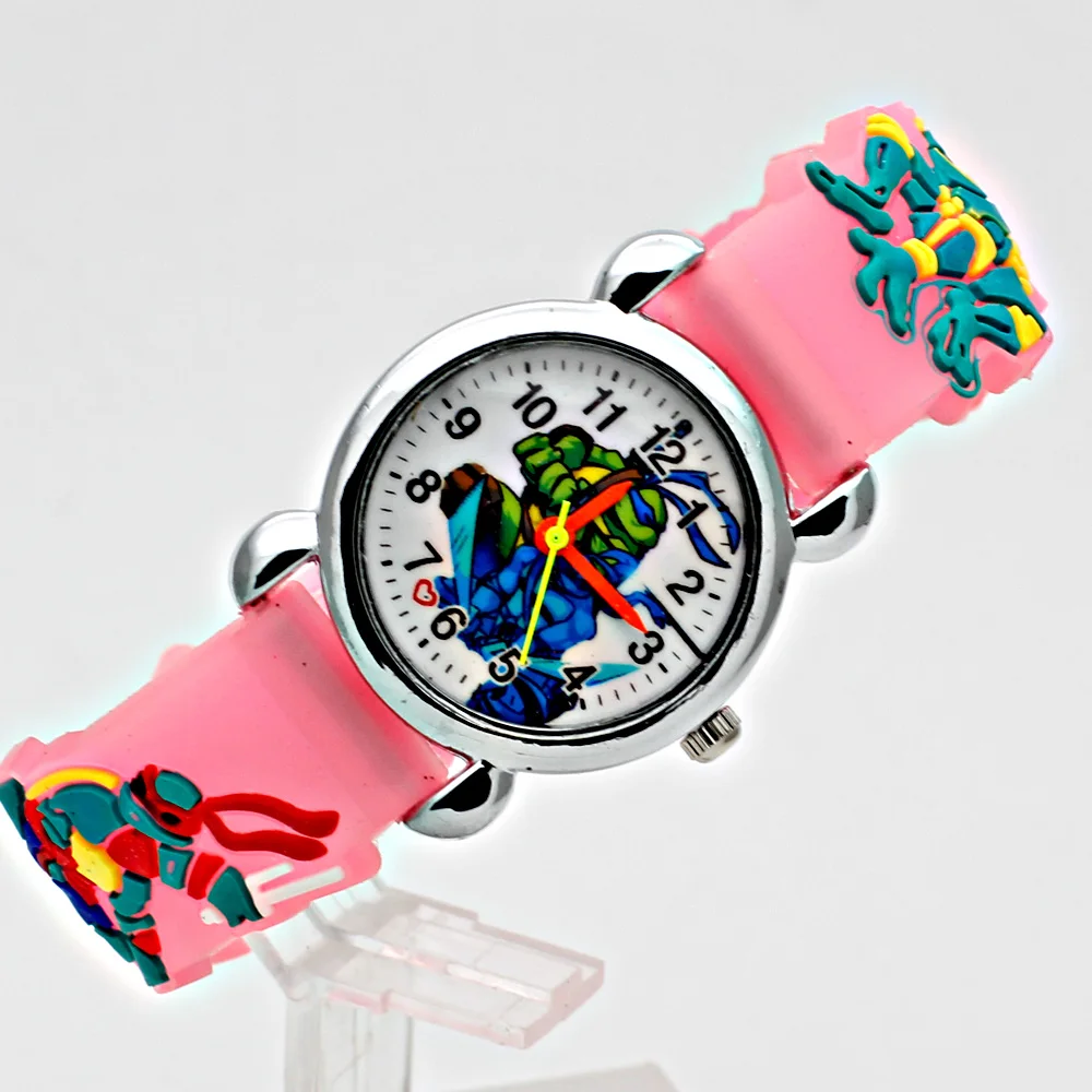 Модные детские часы с 3D рисунком Повседневная шкала со стрелкой силиконовый