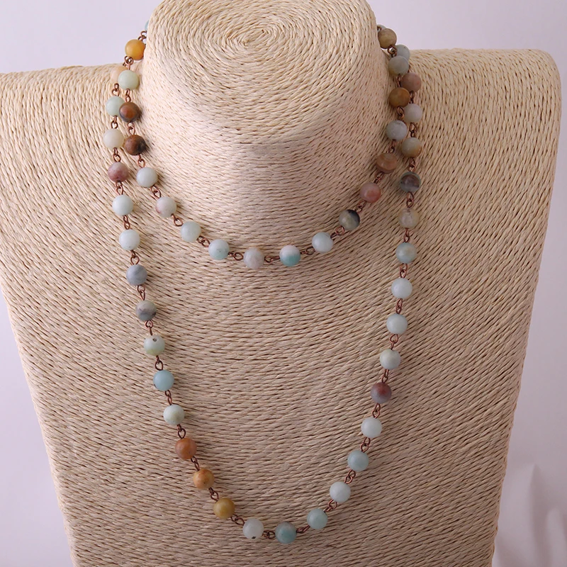 Модное колье камни амазонита с бриллиантами бесплатная доставка | Украшения и