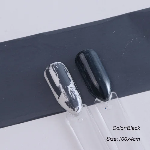 Black 1 шт переводные наклейки из фольги для ногтей, матовые Слайдеры для ногтей, Звездные бумажные Переводные картинки для тату, золотые обертывания, украшения для маникюра, TRA08-1 - Цвет: Black