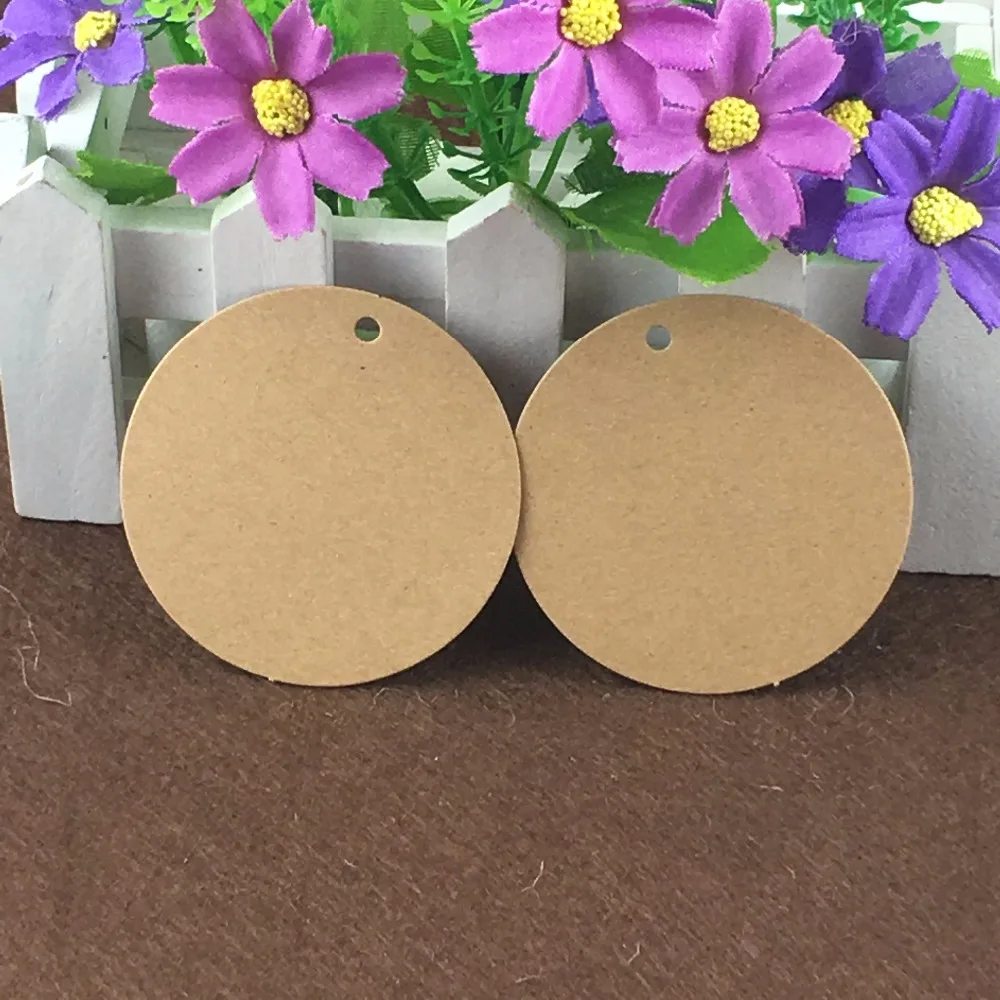 400 шт./лот коричневые крафт-бумажные бирки сделай сам круглая пищевая этикетка