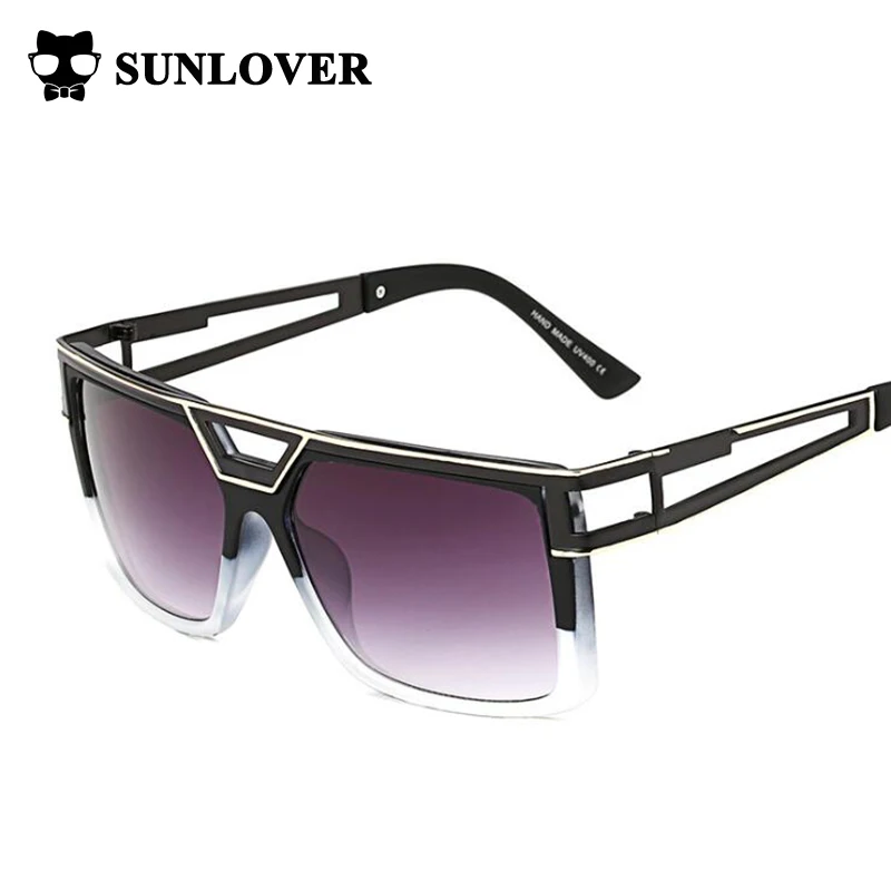 SUNLOVER 2017 New Euro Fashion Vintage Sunglasses Women Hollow Out Elegant Glasses Big Frame Transparent Colors Goggles | Аксессуары для