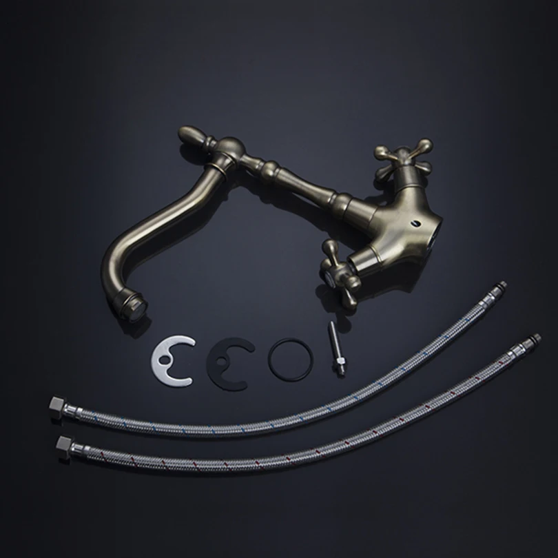 KEMAIDI античный латунный винтажный Ретро Шикарный кухонный смеситель для раковины