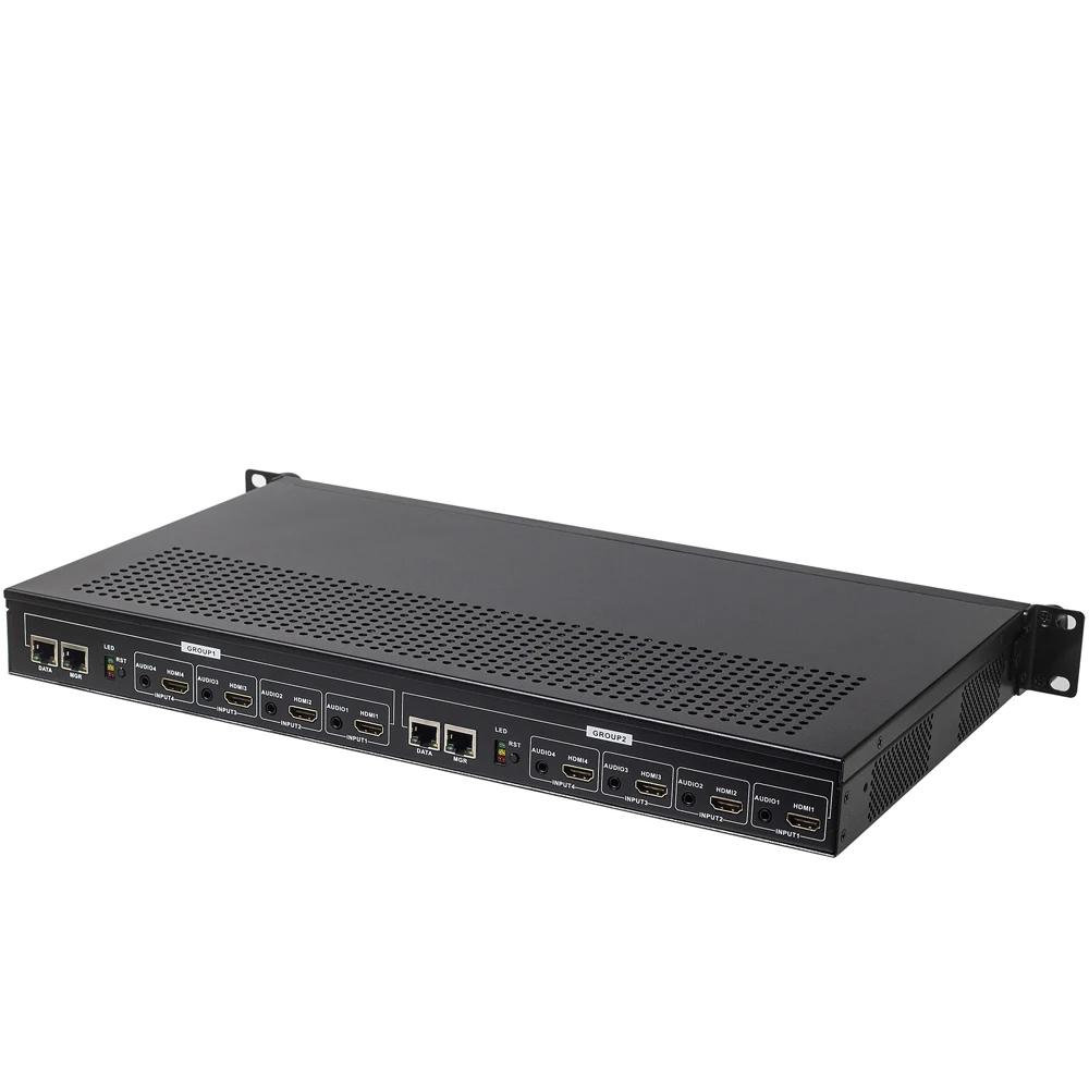 1U стойка 8 каналов MPEG4 H.264 HDMI потоковый кодировщик H264 прямая трансляция RTMP в HTTP RTSP