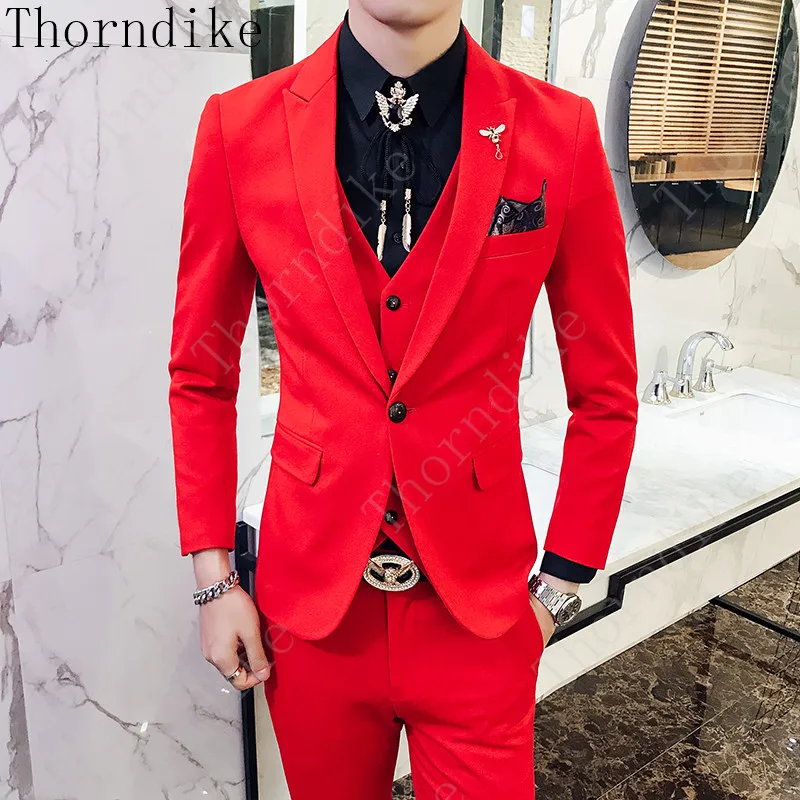 Свадебные костюмы для мужчин Thorndike из 3 предметов облегающие мужские официальные