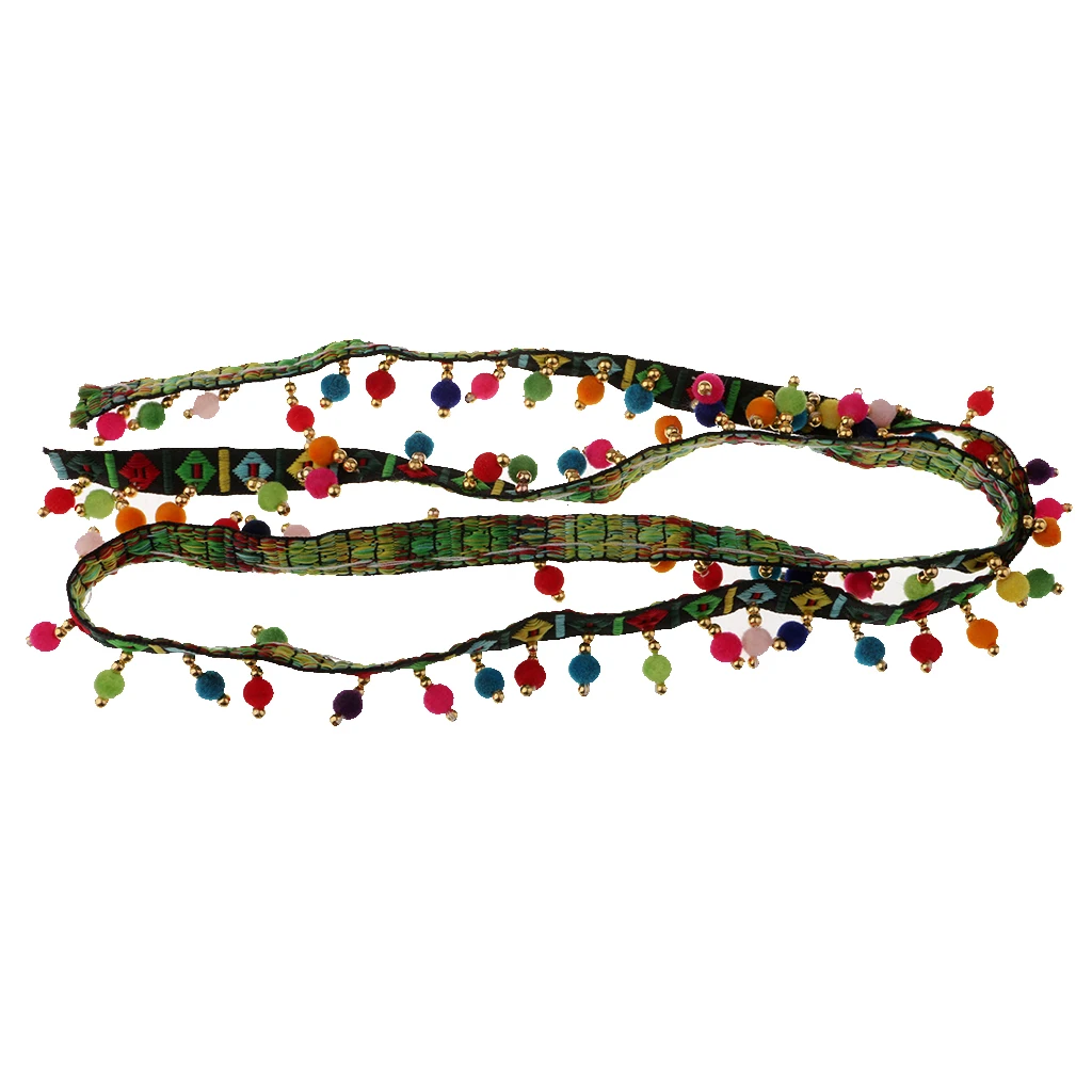 2 шт. лента с кисточками и бахромой Радужный помпон ручной работы бахрома отделка