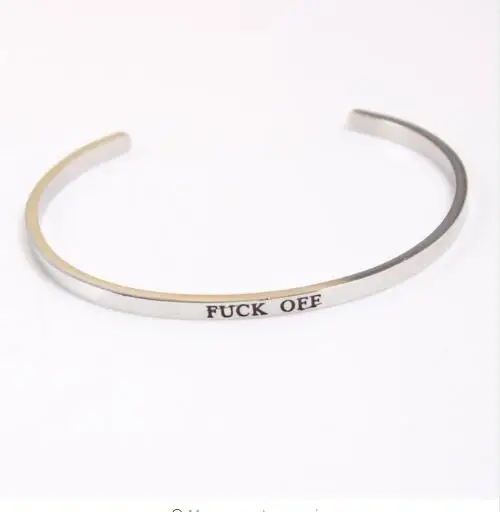 Серебряный 316l из нержавеющей стали 3 мм гравировка YOU'RE MY PERSON манжета браслет для любимой позитивный навевающий Вдохновение Браслет с мантрой - Окраска металла: 1