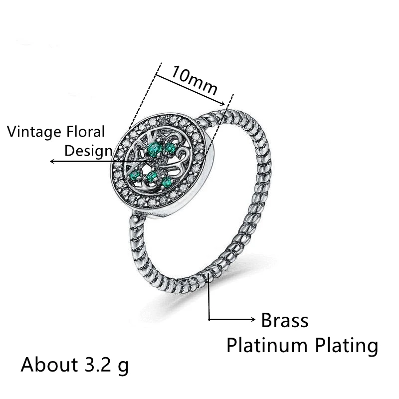 

Huitan Wedding Anniversary Ring with Tiny Green Cubic Zirconia Micro Pave Fashion Jewelry New Year Party Rings for Women