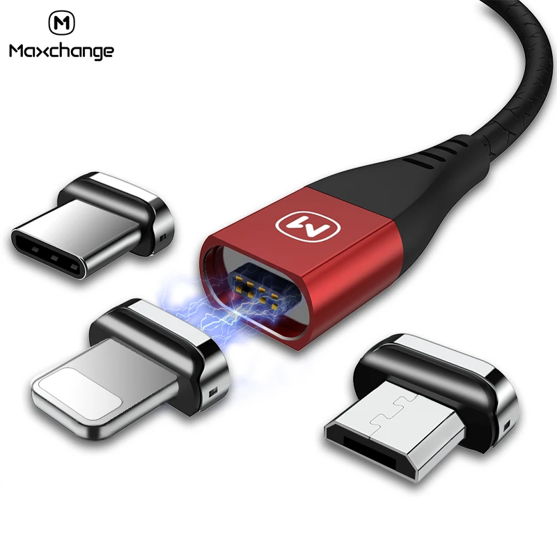 Магнитный usb кабель для зарядки 3 А iPhone магнитный Micro USB быстрой type C передачи