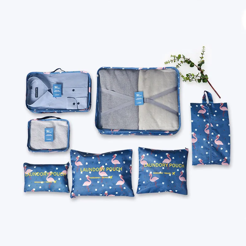 7 шт./компл. Travel Organizer чемодан одежду отделка Портативный раздел чехол для