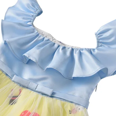Baby girl princess dress cartoon balloon strap mesh dresses Christmas show casual clothing evening 2-7 years old | Детская одежда и