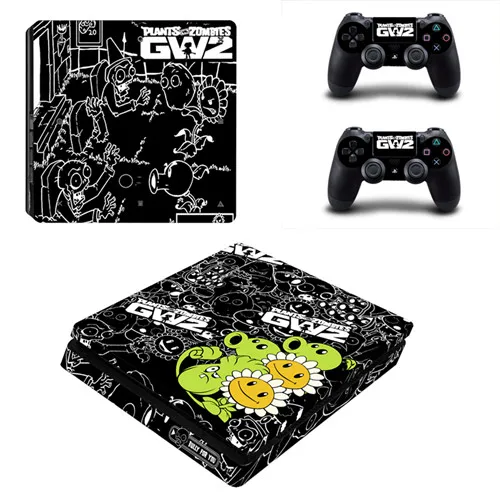 Растения против Зомби GW2 наклейка PS4 тонкий стикер кожи для sony playstation 4 консоли и 2 контроллеров PS4 тонкий стикер кожи - Цвет: YSP4S-1806