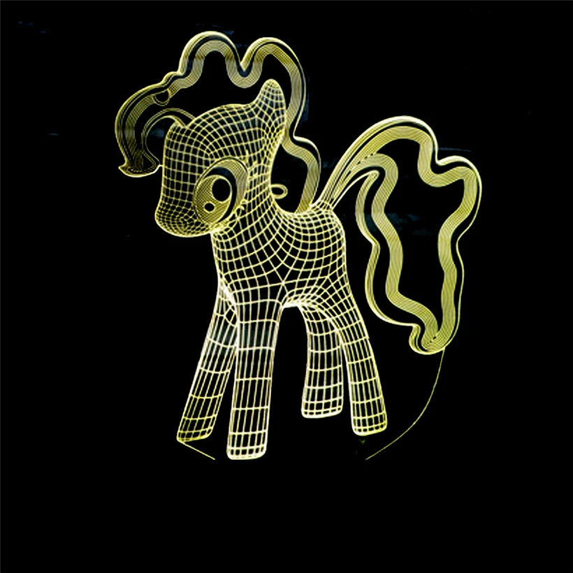 Супер милый 3D иллюзия собака ночник 7 цветов мигающий LED Настольная лампа USB