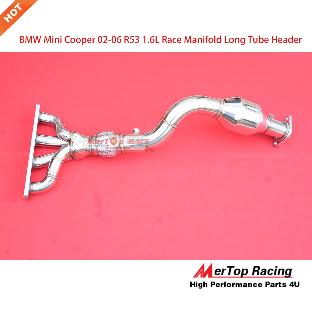 Mertop Race update Mini Co oper S R50 R52 R53 1.6L Long Tube EXHAUST MANIFOLD Header with 200cell cat 2002-08 |