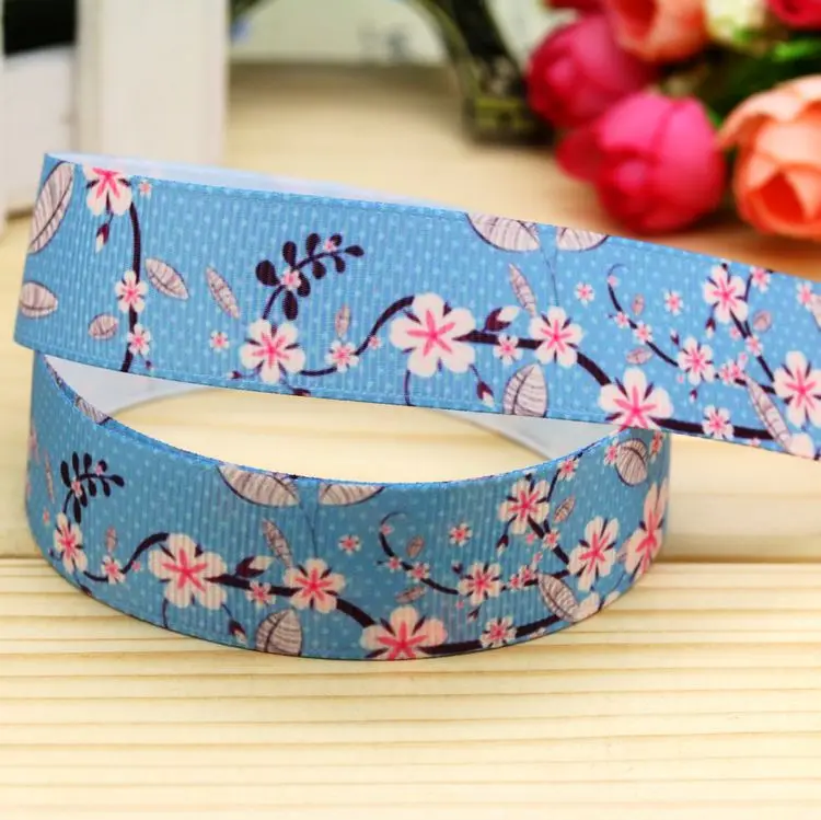 7/8 ''Бесплатная доставка цветы напечатанные ленты hairbow головные уборы вечерние