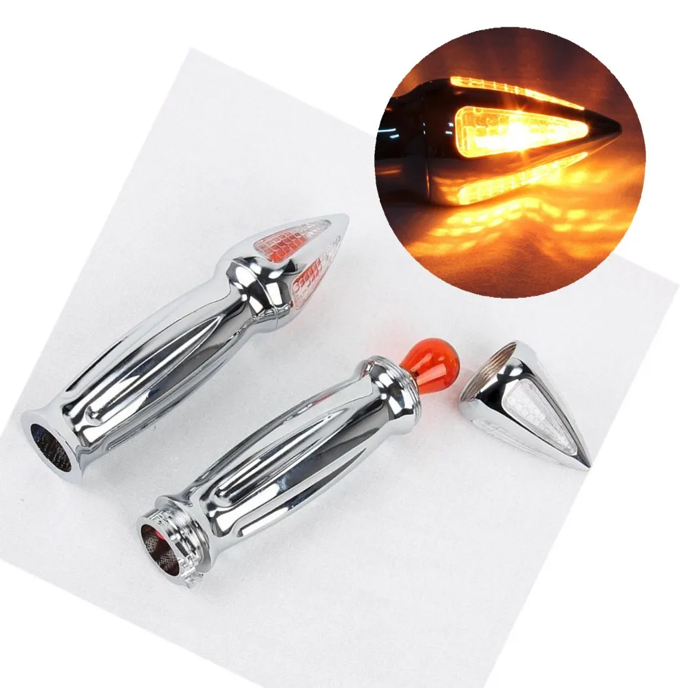 Мотоциклетные ручки с шипами хромированные черные наконечники для поворотников