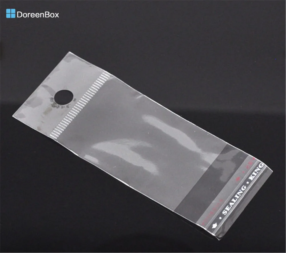 Doreen Box hot 200 шт прозрачные Самоклеющиеся пластиковые пакеты 10x4 см (B05757)|box box|plastic