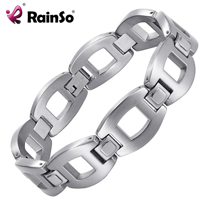 Браслеты из титана Rainso для женщин мужчин 2018 Лидер продаж модные серебряные Панк