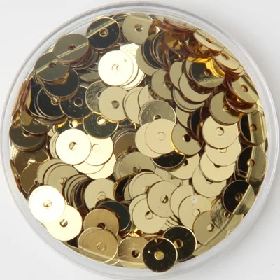 Light Gold IPatches 3 мм 4 мм 5 мм 6 мм Плоская Круглая ПВХ свободная тесьма с пайетками для шитья материал, аксессуары для одежды, блестки для конфетти ремесла - Цвет: Light Gold