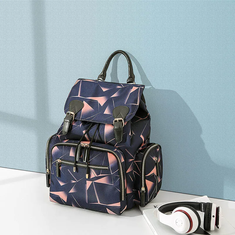 floral pink Сумка для подгузников, рюкзак для мам, сумка для детской коляски, водонепроницаемая сумка Оксфорд, сумка для пеленки для ухода, сумка для беременных, дорожная сумка с цветочным принтом - Цвет: floral pink