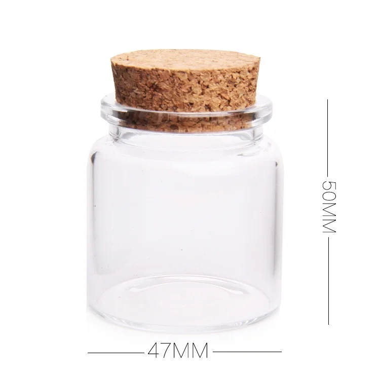47x50mm 50ml 42 X Емкость 50 мл стеклянные пробки для бутылок маленькие прозрачные мини пустые стеклянные флаконы(47x50x33 мм - Цвет: 47x50mm 50ml
