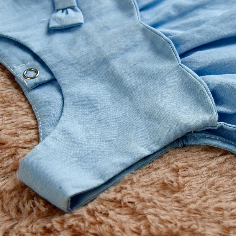 2016 летнее платье из денима для маленьких девочек джинсовое 1-5 лет праздничное на