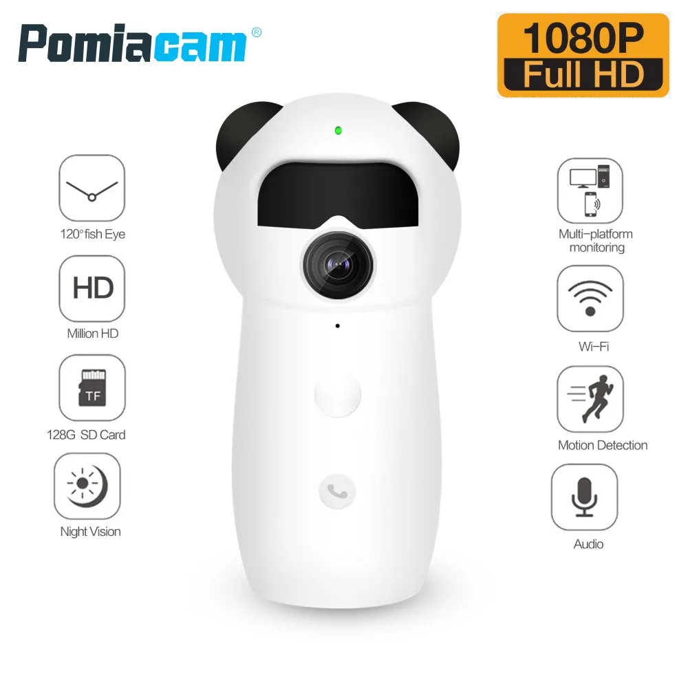 Новая мультяшная панда Домашняя камера видеонаблюдения s EC57 1080P беспроводная Wi-Fi
