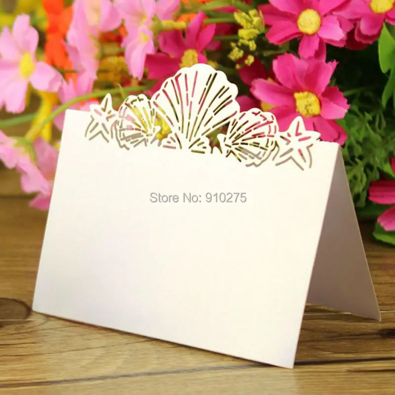 Новое поступление 100 шт. пляжные тематические милые в виде ракушки с именем