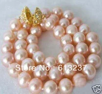 wholesale price elegant 12mm pink shell simulated pearl round beads necklace for women bride hot sale jewelry 18inch my2021