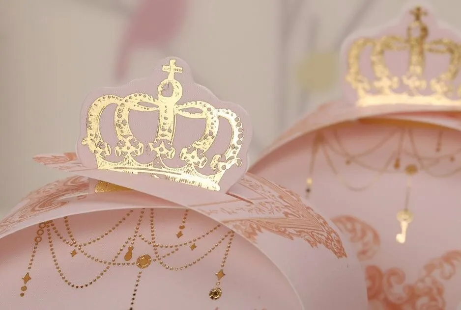 Классический бронзовая печать Корона сувенир для свадебной вечеринки коробка