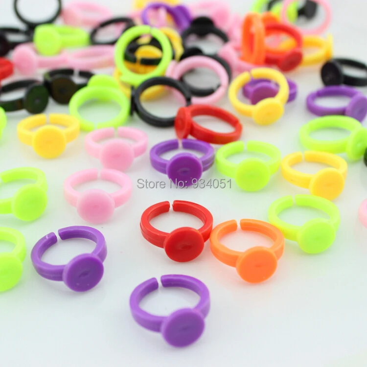 Набор из 200 шт. милые пластиковые детские кольца регулируемые искусственного