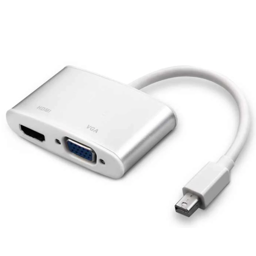 Кабель-адаптер 10 шт./лот Gold Thunderbolt 2 в 1 Mini DisplayPort DP-HDMI VGA для Apple Macbook | Электроника