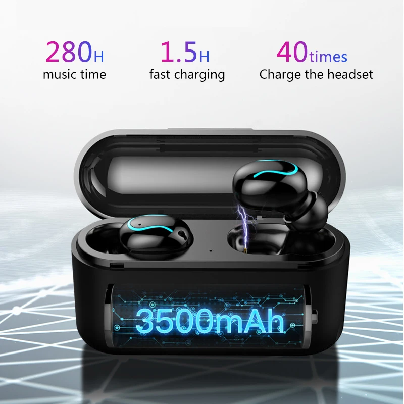 3D стереозвук Bluetooth V5.0 портативные TWS наушники Беспроводные сенсорные с зарядным