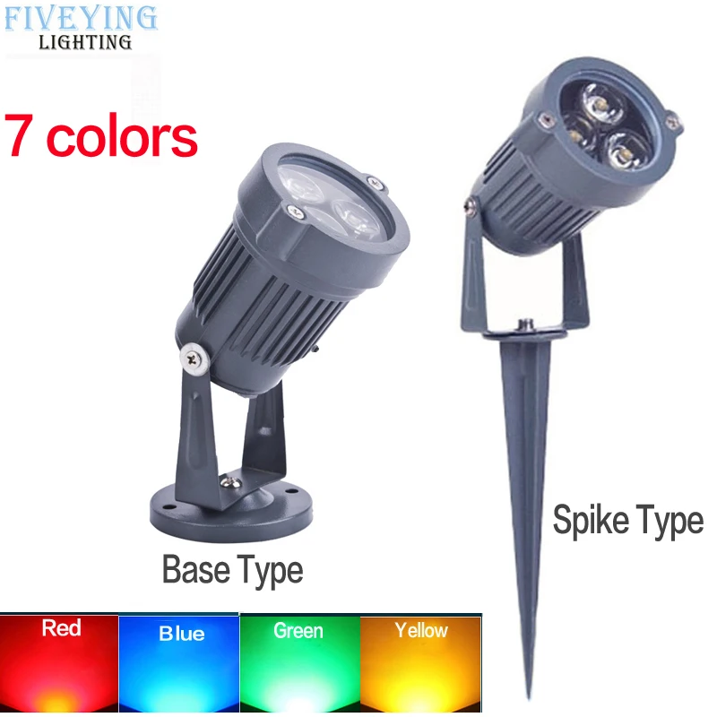 Водонепроницаемый 12В Светодиодный прожектор для лужайки 3 Вт 9 садовый