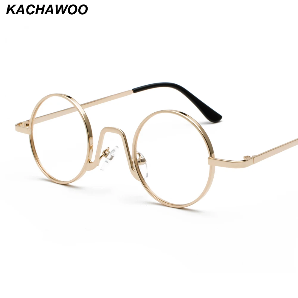 

Kachawoo Wholesale 6pcs Vintage Retro Round Circle Metal Frame Eyeglasses Women Small Glasses Frame Men Nerd Decoration