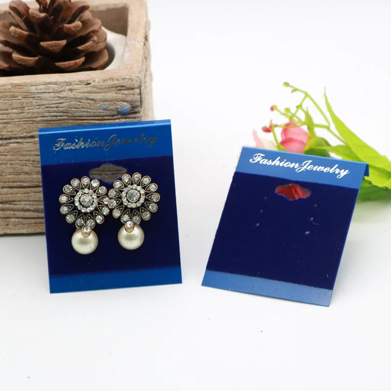

100pcs/lot Kraft Velvet Jewelry Card for 3 Pairs Earring Set Multi Color Vintage Classic Hang Tag Jewelry Displays