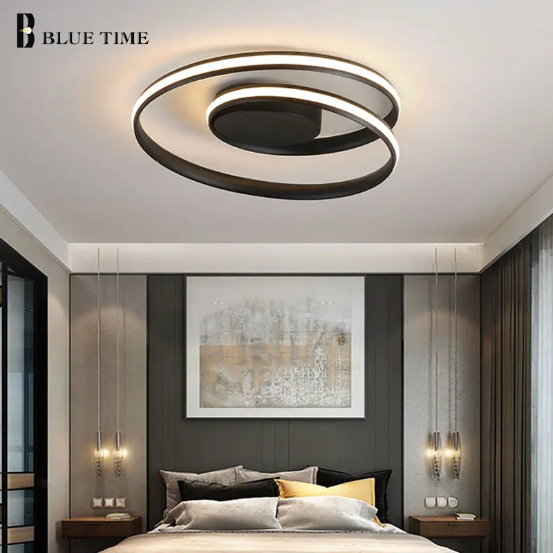 Candelabro Led moderno para sala de estar, dormitorio, comedor, luminarias, lámpara de iluminación de techo, luminaria blanca y negra, 110V, 220V