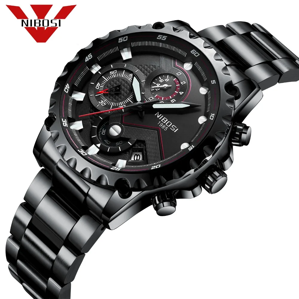Новый Стиль Кварцевые NIBOSI часы 2018 Роскошные Наручные 3ATM Водонепроницаемый Для