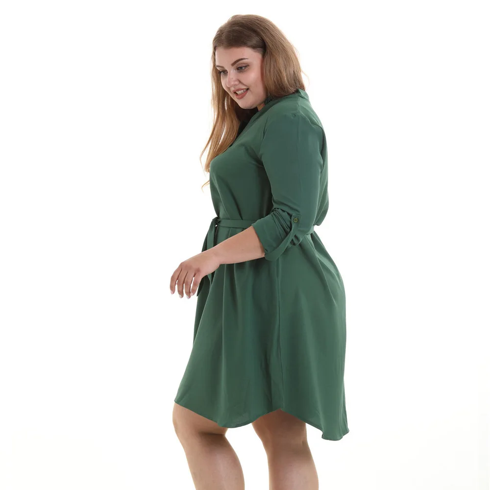 Большие размеры 5xl женские платья с v-образным вырезом европейские шифоновые