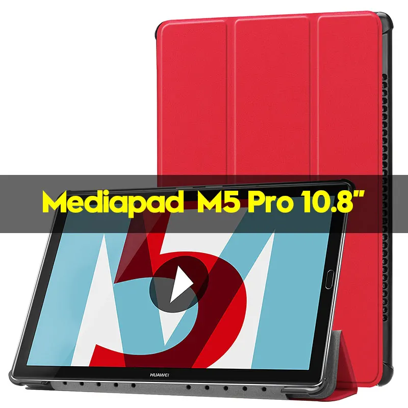 Чехол для huawei Mediapad M5 10 Pro 10,8 дюймов, кожаный Умный Магнитный чехол, чехол для huawei Mediapad M5 10,8 CRM-AL09 CRM-W09 - Цвет: For Huawei M5 Pro RD