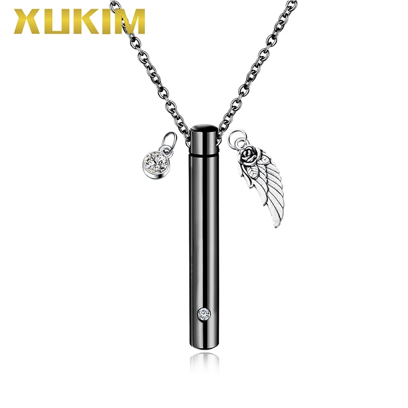 WPO407 3 Xukim ювелирные изделия Духи Ожерелье Подвески цилиндр ПЭТ кость пепельница