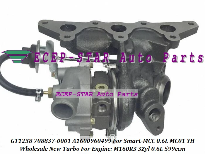 GT1238 708837 -0001 1600960499 A Турбо-турбонаддува для Smart-MCC Smart 0 6 л MC01 YH M160R3 3-цилиндровый
