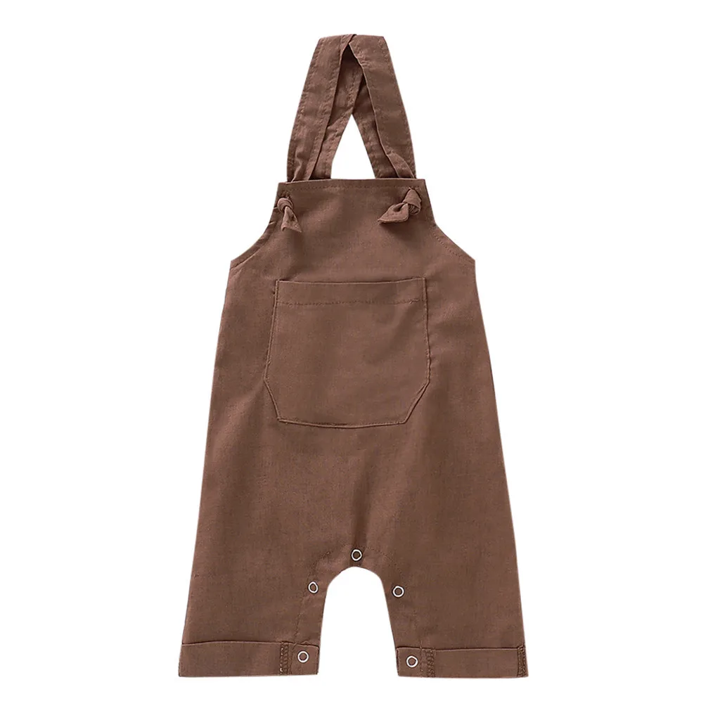 Brown MUQGEW/Одежда для новорожденных; комбинезоны; брюки; повседневные штаны; джинсовые джинсы на подтяжках; Комплект для маленьких мальчиков и девочек; Vetement Bebe Fille - Цвет: Brown