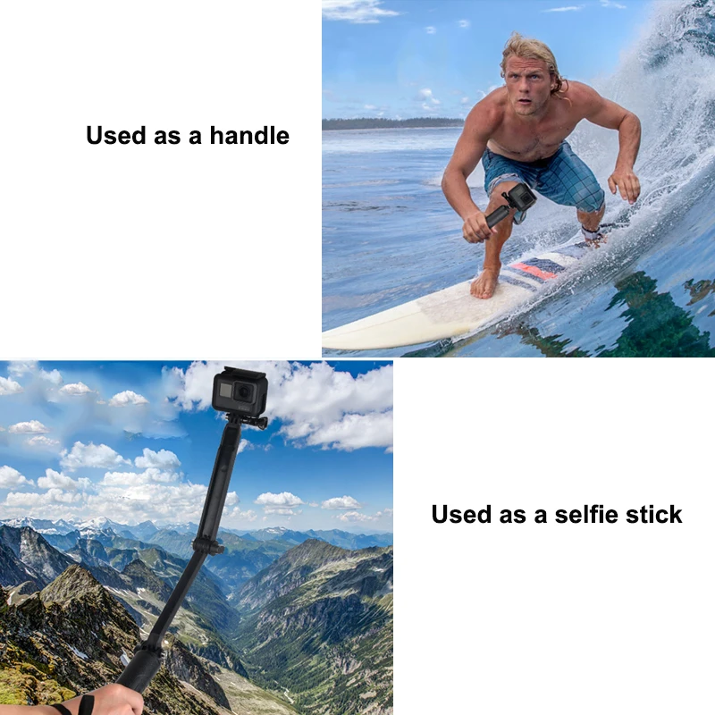 Телескопическая ручка для серфинга 3 сторонний штатив селфи палка монопод GoPro hero 7