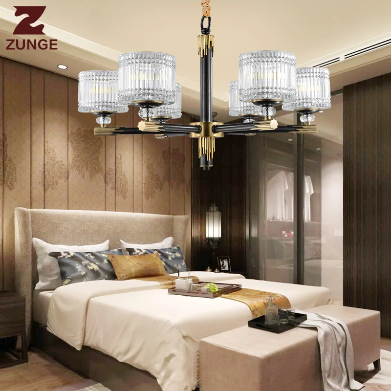 Modern LED luxury copper Chandelier Lights M787 in the Living Room large glass lighting fixtures lampadari lustre para sala | Лампы и
