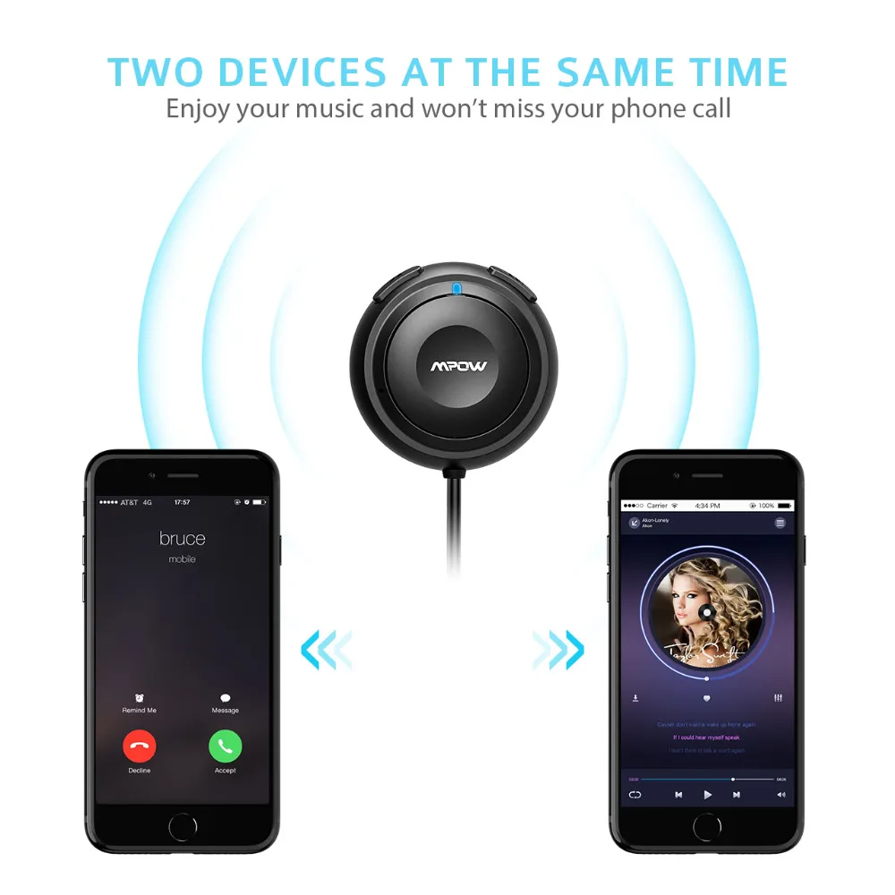 Mpow MBR2 Bluetooth автомобильный комплект громкой связи вызовы Streambot аудио приемник