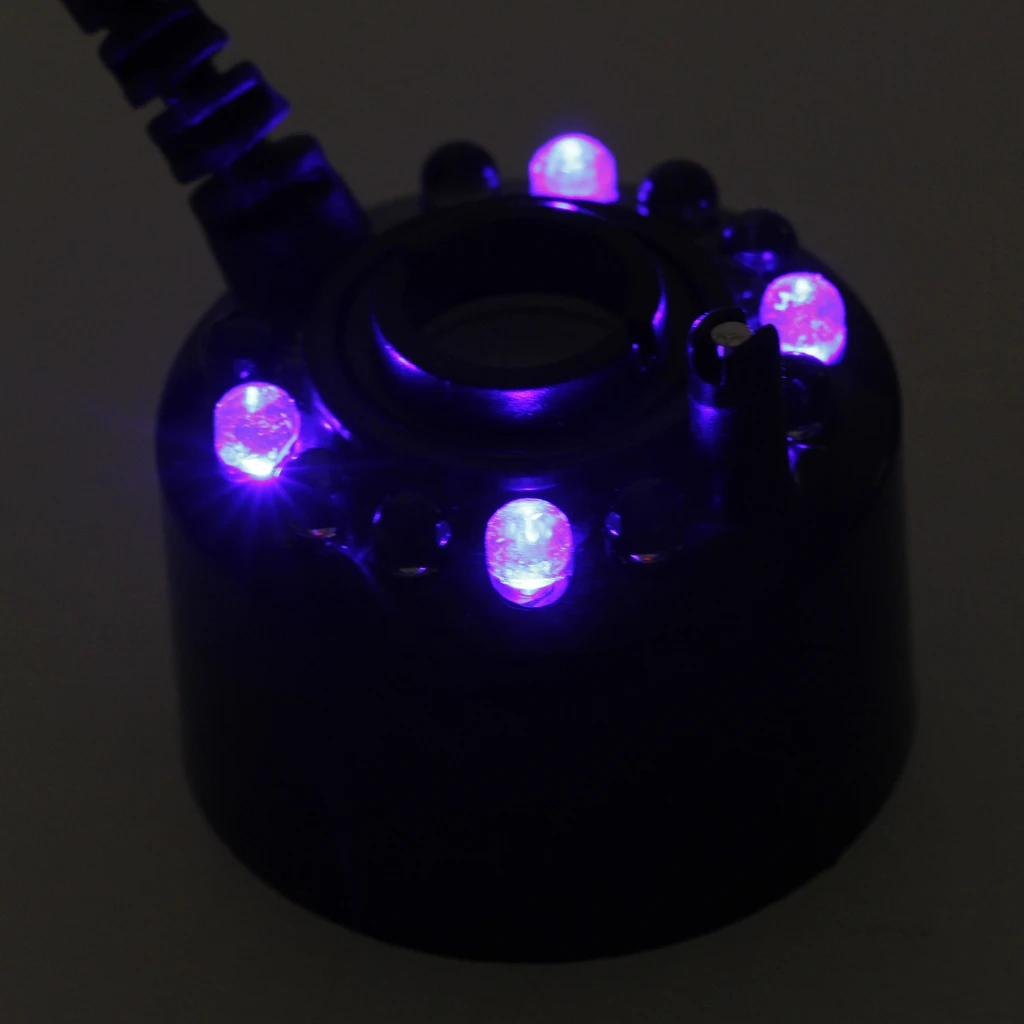 3-Цвет светильник Ultrasonic12-LED пруд, туманный распылитель, фоггер воды фонтан штепсельная вилка европейского стандарта