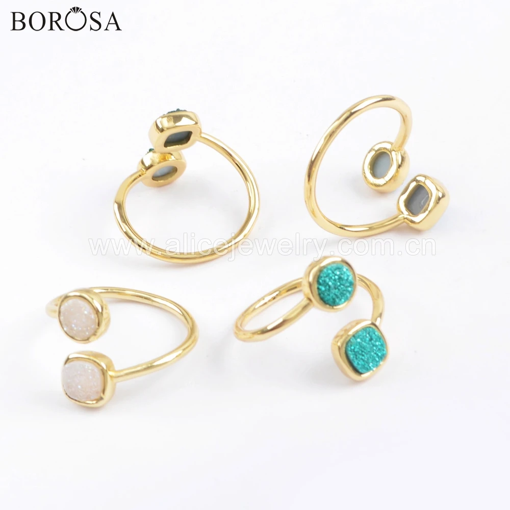 BOROSA 5 шт. новый золотой ободок квадратной и круглой формы двойной натуральный